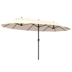 Sombrilla Doble para Jardín 460x270x240 cm Parasol Anti UV con Manivela para Exterior Patio Terraza Piscina Colo... - Ogal.Es
