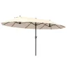 Sombrilla Doble para Jardín 460x270x240 cm Parasol Anti UV con Manivela para Exterior Patio Terraza Piscina Colo... - Ogal.Es