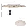 Sombrilla Doble para Jardín 460x270x240 cm Parasol Anti UV con Manivela para Exterior Patio Terraza Piscina Colo... - Ogal.Es