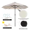 Sombrilla Doble para Jardín 460x270x240 cm Parasol Anti UV con Manivela para Exterior Patio Terraza Piscina Colo... - Ogal.Es