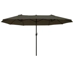 Sombrilla Doble para Jardín 460x270x240 cm Parasol Anti UV con Manivela para Exterior Patio Terraza Piscina Colo... - Ogal.Es