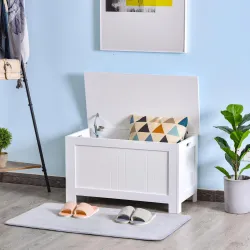 Baúl de Almacenaje con Tapa Baúl de Almacenaje Versátil con Bisagra de Seguridad para Pasillo Salón 81x40x46 cm ... - Ogal.Es