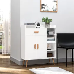 Aparador Buffet Armario Gabinete Consola Mueble Multiusos de Comedor Salón Baño Pasillo 80x29.5x96cm - Ogal.Es