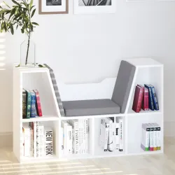 Estantería Librería con Asiento 6 Cubo Librería Original Infantil Zapatero con Cojín Estante con Banco Multiusos... - Ogal.Es