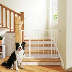 Barrera de Seguridad Extensible para Puertas y Escaleras para Perros y Bebé, Barrera para Mascotas, Ajuste a Pre... - Ogal.Es
