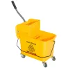 Cubo de Fregar 20L con Ruedas y Escurridor Cubo para Fregona con Separador de Agua 60x27x70,5 cm Amarillo - Ogal.Es