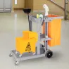 Carro de Limpieza con Bolsa 100L Profesional y Multifuncional para Colectividades Hotel Hostal con 3 Bandejas y ... - Ogal.Es
