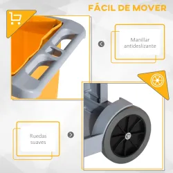 Carro de Limpieza con Bolsa 100L Profesional y Multifuncional para Colectividades Hotel Hostal con 3 Bandejas y ... - Ogal.Es