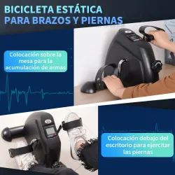 Minibicicleta Estática Pedalier de Metal Aparato de Ejercicios 2 en 1 Brazos y Piernas Resistencia Ajustable Pan... - Ogal.Es