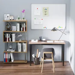 Mesa de Escritorio con Marco de Acero y Patas Ajustables Mesa de Estudio para Oficina Hogar 120x60x76 cm Negro y... - Ogal.Es