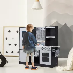 Cocina de Juguete Cocinita Infantil Madera Grande Juego de Imitación para Niños +3 Años con Accesorios Horno Mic... - Ogal.Es
