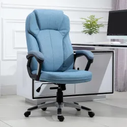 Silla de Oficina Giratoria Silla de Escritorio Ergonómica con Altura Ajustable Reposabrazos y Respaldo Alto Tapi... - Ogal.Es