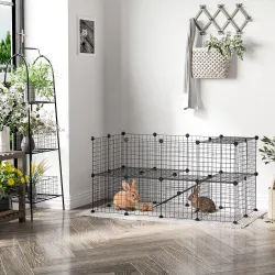 Valla Metálica para Mascotas de 36 Paneles, Jaula para Animales Pequeños, Forma Personalizable, Jaula para Conej... - Ogal.Es
