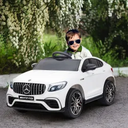 Coche Eléctrico para Niño +3 Años con Licencia de Mercedes 12V con Mando a Distancia Música y Luces Blanco - Ogal.Es