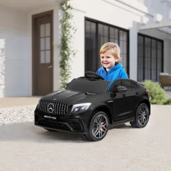 Coche Eléctrico para Niño +3 Años con Licencia de Mercedes 12V con Mando a Distancia Música y Luces Negro - Ogal.Es