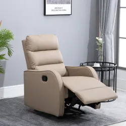 Sillón Relax Reclinable Sofá Relax Tapizado en PU con Reposapiés Retráctil para Dormitorio Salón 65x89x100 cm Ma... - Ogal.Es