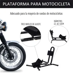 Caballete de Moto Delantera, Soporte para Rueda Delantera de Moto Ajustable en 3 Niveles de Metal Robusto, para ... - Ogal.Es