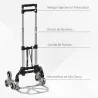 Carretilla de Mano Portátil para Escalera con Ruedas Carga 70kg Carretilla Plegable para Entrega Almacenes Merca... - Ogal.Es