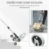 Carretilla de Mano Portátil para Escalera con Ruedas Carga 70kg Carretilla Plegable para Entrega Almacenes Merca... - Ogal.Es