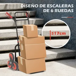 Carretilla Plegable para Escalera con Ruedas Carga 120kg Carretilla de Mano Portátil para Entrega Almacenes Merc... - Ogal.Es