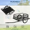 Remolque de Bicicleta Plegable para Carga 40kg Carga de Equipaje con Marco de Acero Ligero y Reflectores 139x71,... - Ogal.Es