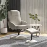 Sillón Relax Reclinable hasta 145° con Taburete Reposapiés Sillón de Salón Giratorio 360° Tapizado en PU y Estru... - Ogal.Es