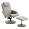 Sillón Relax Reclinable hasta 145° con Taburete Reposapiés Sillón de Salón Giratorio 360° Tapizado en PU y Estru... - Ogal.Es