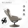 Sillón Relax Reclinable hasta 145° con Taburete Reposapiés Sillón de Salón Giratorio 360° Tapizado en PU y Estru... - Ogal.Es