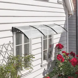 Marquesinas Exterior para Puertas y Ventanas, 295x90 cm, Tejadillo de Protección contra Sol y Lluvia, con Cubier... - Ogal.Es