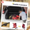 Carrito para Perros con Toldo Ajustable Cesta de Almacenaje y Ruedas con Freno Tela Oxford 77x45x99,5 cm Rojo - Ogal.Es