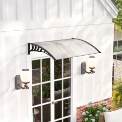 Tejadillo de Protección contra Sol y Lluvia Marquesina para Puertas de Exterior Marquesina de Techo Diseño Moder... - Ogal.Es