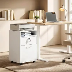 Cajonera de Oficina con Cajón con Cerradura y Armario con Ruedas Soporte de Impresora para Estudio 40x35x60 cm B... - Ogal.Es