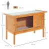 Conejera de Madera Exterior Jaula Elevada para Conejos Cobayas Animales Pequeños con Techo Asfáltico Abatible Ba... - Ogal.Es