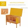 Conejera de Madera Exterior Jaula Elevada para Conejos Cobayas Animales Pequeños con Techo Asfáltico Abatible Ba... - Ogal.Es