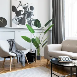 Planta de Decoración Artificial de Palma Árbol Realista con Maceta 10 Hojas ?18x180cm para Interior No Requiere ... - Ogal.Es