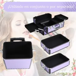 Maletín de Maquillaje Profesional con Ruedas Universales Distintos Niveles Asa Extensible Maletín Maquillaje Tro... - Ogal.Es