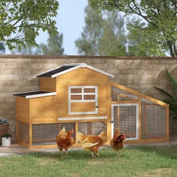 Gallinero de Madera Exterior Jaula para 2-4 Gallinas con Corral de Alambre Techos Asfálticos Nido Bandeja Extraí... - Ogal.Es
