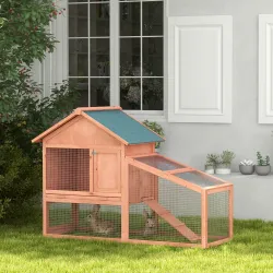 Conejera de Exterior Hecha de Madera Jaula para Conejos Dos Niveles con Techo Puerta y Ventana Bandeja Extraíble... - Ogal.Es