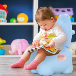 Orinal Infantil con Forma de Hipopótamo con Asas para Niños a partir de 6 Meses Inodoro de Aprendizaje 40x30x23 ... - Ogal.Es