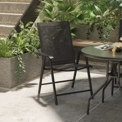 Conjunto de 2 Sillas Plegables para Exterior con Reposabrazos para Jardín Terraza Carga 110 kg 58x64x94 cm Negro - Ogal.Es