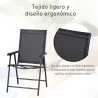 Conjunto de 2 Sillas Plegables para Exterior con Reposabrazos para Jardín Terraza Carga 110 kg 58x64x94 cm Negro - Ogal.Es