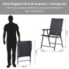 Conjunto de 2 Sillas Plegables para Exterior con Reposabrazos para Jardín Terraza Carga 110 kg 58x64x94 cm Negro - Ogal.Es