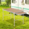 Mesa Plegable de Camping Portátil con Ala Abatible Mesa de Picnic de Encimera MDF Estructura Ligera de Aluminio ... - Ogal.Es