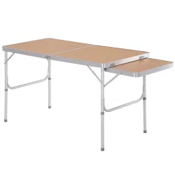 Mesa Plegable de Camping Portátil con Ala Abatible Mesa de Picnic de Encimera MDF Estructura Ligera de Aluminio ... - Ogal.Es