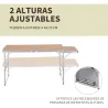 Mesa Plegable de Camping Portátil con Ala Abatible Mesa de Picnic de Encimera MDF Estructura Ligera de Aluminio ... - Ogal.Es