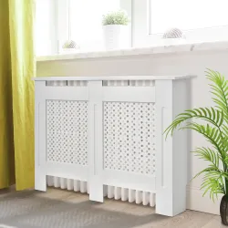 Cubre Radiadores, 111.5x19x82 cm, Cubierta para Radiador Moderna de MDF, con Estante Superior y Listones, para S... - Ogal.Es
