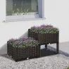 Conjunto de 2 Macetas Cuadradas Jardinera para Flores y Plantas con Orificios de Drenaje y Patas 40x40x26/44 cm... - Ogal.Es