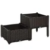 Conjunto de 2 Macetas Cuadradas Jardinera para Flores y Plantas con Orificios de Drenaje y Patas 40x40x26/44 cm... - Ogal.Es
