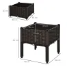 Conjunto de 2 Macetas Cuadradas Jardinera para Flores y Plantas con Orificios de Drenaje y Patas 40x40x26/44 cm... - Ogal.Es