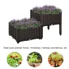 Conjunto de 2 Macetas Cuadradas Jardinera para Flores y Plantas con Orificios de Drenaje y Patas 40x40x26/44 cm... - Ogal.Es